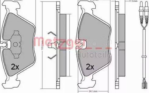 Metzger 1170644 - Kit de plaquettes de frein, frein à disque cwaw.fr