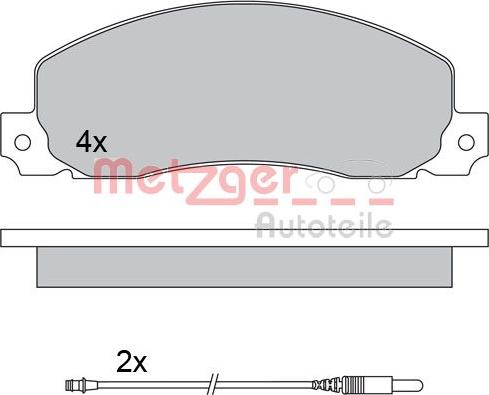 Metzger 1170659 - Kit de plaquettes de frein, frein à disque cwaw.fr