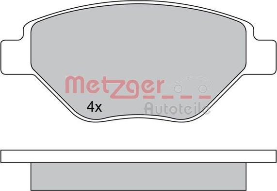 Metzger 1170652 - Kit de plaquettes de frein, frein à disque cwaw.fr