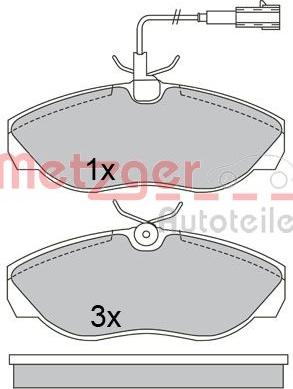 Metzger 1170665 - Kit de plaquettes de frein, frein à disque cwaw.fr