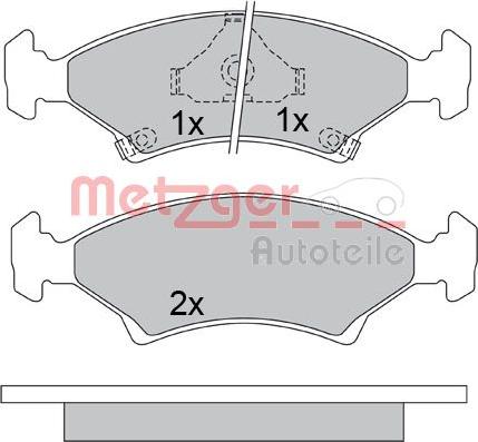 Metzger 1170666 - Kit de plaquettes de frein, frein à disque cwaw.fr