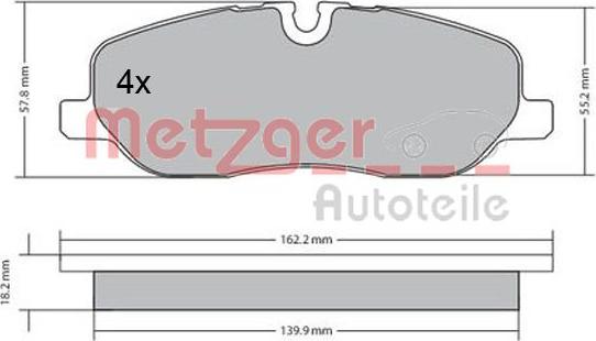 Metzger 1170668 - Kit de plaquettes de frein, frein à disque cwaw.fr