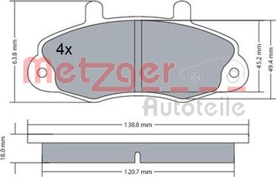 Metzger 1170604 - Kit de plaquettes de frein, frein à disque cwaw.fr