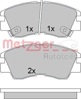 Metzger 1170600 - Kit de plaquettes de frein, frein à disque cwaw.fr