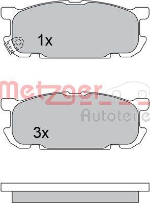 Metzger 1170613 - Kit de plaquettes de frein, frein à disque cwaw.fr