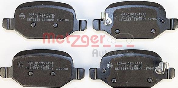 Metzger 1170680 - Kit de plaquettes de frein, frein à disque cwaw.fr