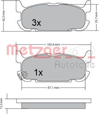 Metzger 1170681 - Kit de plaquettes de frein, frein à disque cwaw.fr