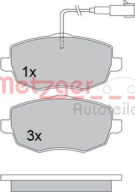 Metzger 1170634 - Kit de plaquettes de frein, frein à disque cwaw.fr