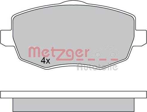 Metzger 1170633 - Kit de plaquettes de frein, frein à disque cwaw.fr