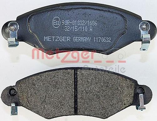 Metzger 1170632 - Kit de plaquettes de frein, frein à disque cwaw.fr