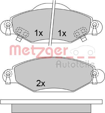 Metzger 1170632 - Kit de plaquettes de frein, frein à disque cwaw.fr