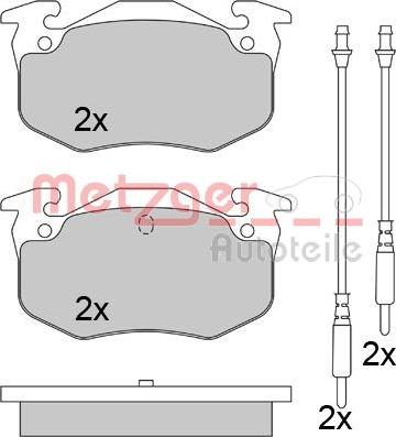 Metzger 1170624 - Kit de plaquettes de frein, frein à disque cwaw.fr