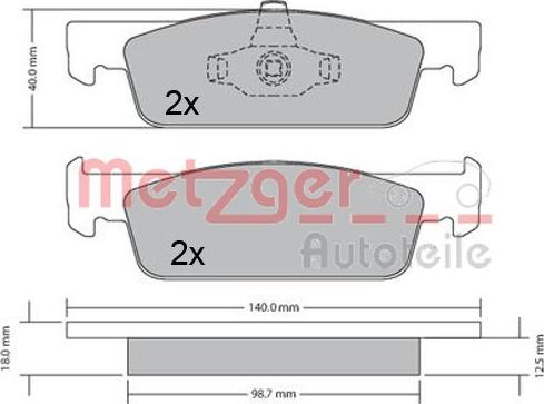 Metzger 1170621 - Kit de plaquettes de frein, frein à disque cwaw.fr