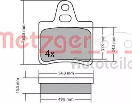 Metzger 1170628 - Kit de plaquettes de frein, frein à disque cwaw.fr