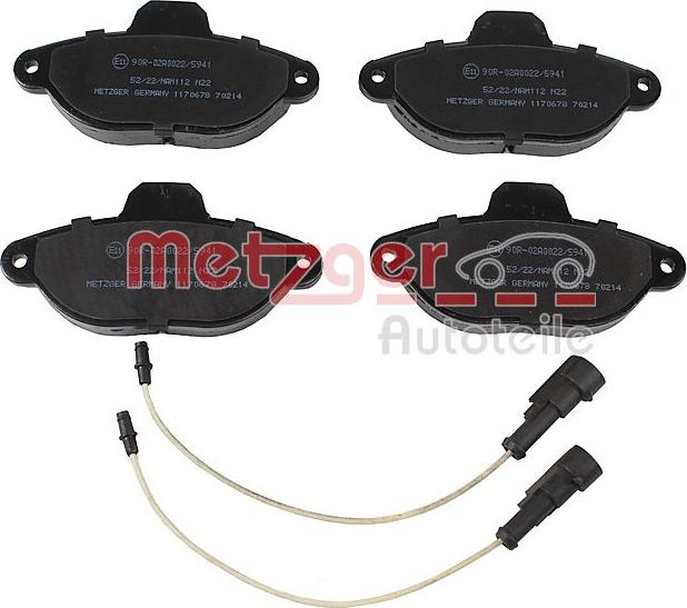 Metzger 1170678 - Kit de plaquettes de frein, frein à disque cwaw.fr