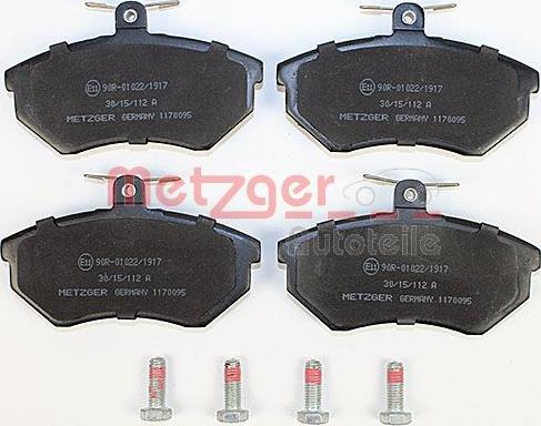 Metzger 1170095 - Kit de plaquettes de frein, frein à disque cwaw.fr