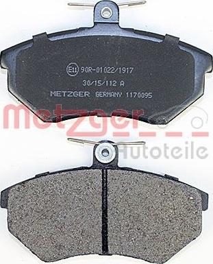 Metzger 1170095 - Kit de plaquettes de frein, frein à disque cwaw.fr