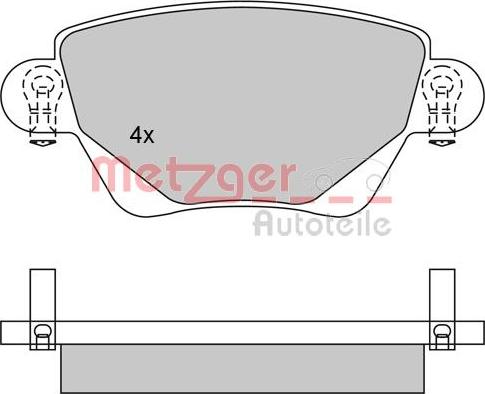 Metzger 1170096 - Kit de plaquettes de frein, frein à disque cwaw.fr