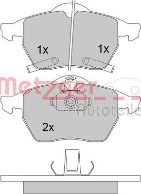 Metzger 1170098 - Kit de plaquettes de frein, frein à disque cwaw.fr