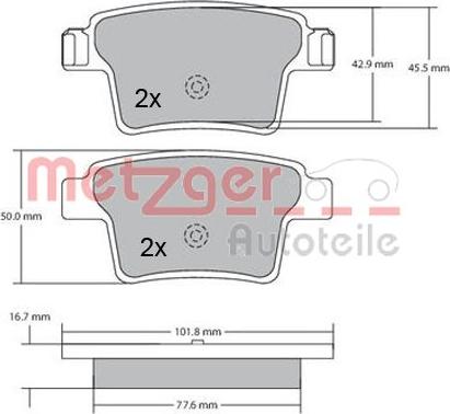 Metzger 1170092 - Kit de plaquettes de frein, frein à disque cwaw.fr