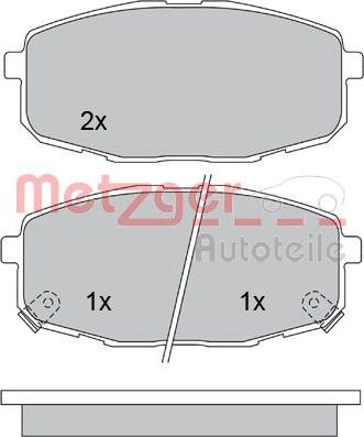 Metzger 1170097 - Kit de plaquettes de frein, frein à disque cwaw.fr