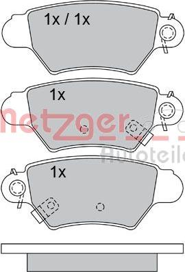 Metzger 1170042 - Kit de plaquettes de frein, frein à disque cwaw.fr