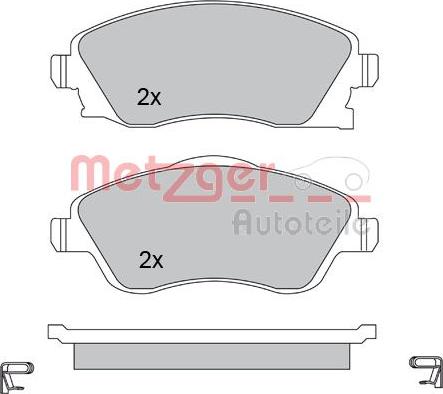 Metzger 1170047 - Kit de plaquettes de frein, frein à disque cwaw.fr