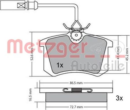 Metzger 1170054 - Kit de plaquettes de frein, frein à disque cwaw.fr