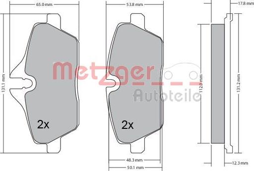 Metzger 1170055 - Kit de plaquettes de frein, frein à disque cwaw.fr