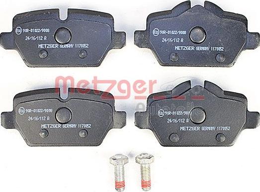 Metzger 1170052 - Kit de plaquettes de frein, frein à disque cwaw.fr