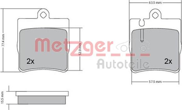 Metzger 1170064 - Kit de plaquettes de frein, frein à disque cwaw.fr