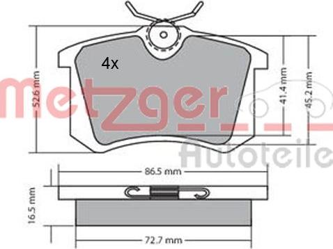 Metzger 1170060 - Kit de plaquettes de frein, frein à disque cwaw.fr