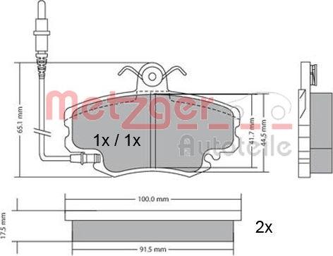 Metzger 1170009 - Kit de plaquettes de frein, frein à disque cwaw.fr