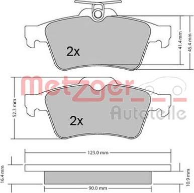 Metzger 1170006 - Kit de plaquettes de frein, frein à disque cwaw.fr