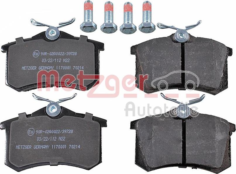 Metzger 1170001 - Kit de plaquettes de frein, frein à disque cwaw.fr