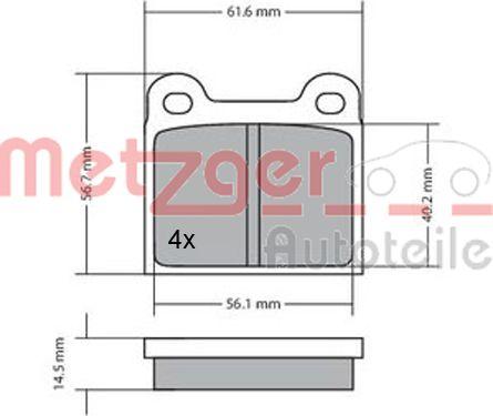 Metzger 1170003 - Kit de plaquettes de frein, frein à disque cwaw.fr