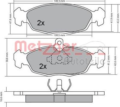 Metzger 1170015 - Kit de plaquettes de frein, frein à disque cwaw.fr