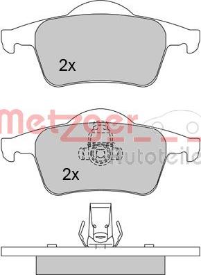 Metzger 1170011 - Kit de plaquettes de frein, frein à disque cwaw.fr