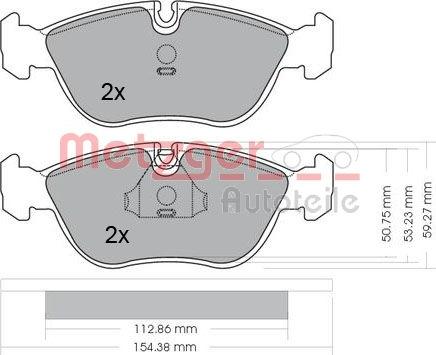 Metzger 1170012 - Kit de plaquettes de frein, frein à disque cwaw.fr