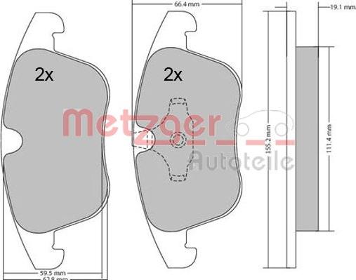 Metzger 1170035 - Kit de plaquettes de frein, frein à disque cwaw.fr