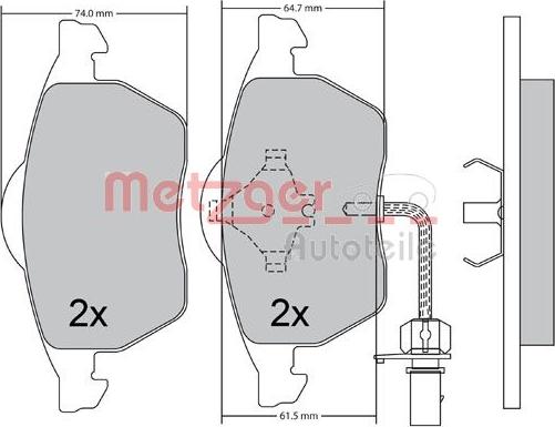 Metzger 1170036 - Kit de plaquettes de frein, frein à disque cwaw.fr