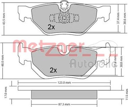 Metzger 1170031 - Kit de plaquettes de frein, frein à disque cwaw.fr