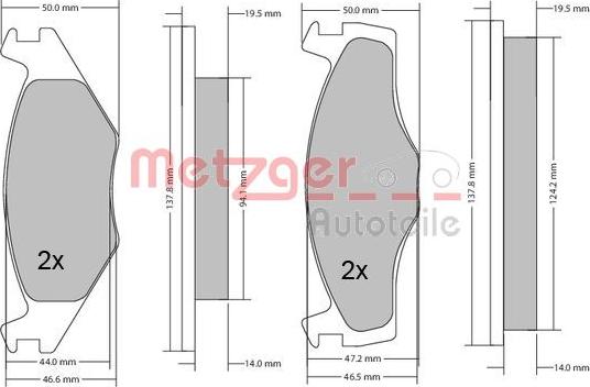 Metzger 1170033 - Kit de plaquettes de frein, frein à disque cwaw.fr