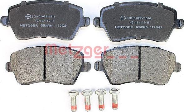 Metzger 1170029 - Kit de plaquettes de frein, frein à disque cwaw.fr