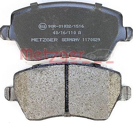 Metzger 1170029 - Kit de plaquettes de frein, frein à disque cwaw.fr