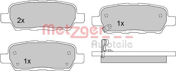 Metzger 1170079 - Kit de plaquettes de frein, frein à disque cwaw.fr