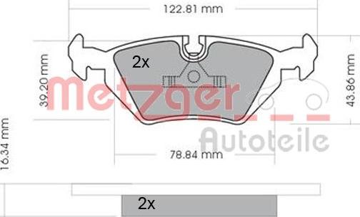 Metzger 1170075 - Kit de plaquettes de frein, frein à disque cwaw.fr