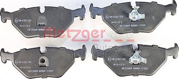 Metzger 1170075 - Kit de plaquettes de frein, frein à disque cwaw.fr