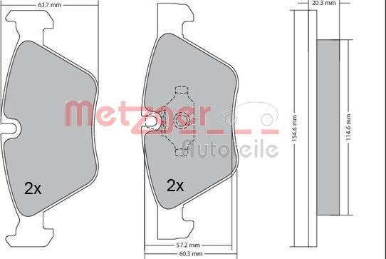 Metzger 1170078 - Kit de plaquettes de frein, frein à disque cwaw.fr