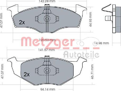 Metzger 1170072 - Kit de plaquettes de frein, frein à disque cwaw.fr